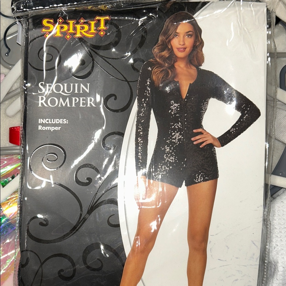 Spirit Black Sequin Party Romper